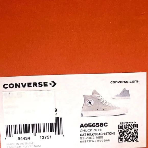 Converse Chuck 70 High Sneakers Beach Stone Canvas Shoes Casual For Men A05658C