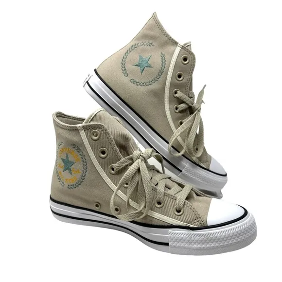 Converse Chuck Taylor High Top Shoes Canvas Beach Stone Men's Size Skate A06574C