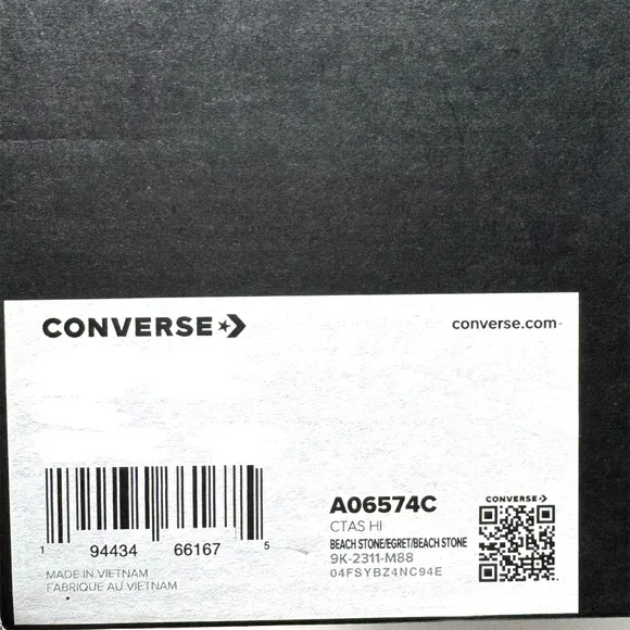 Converse Chuck Taylor High Top Shoes Canvas Beach Stone Men's Size Skate A06574C