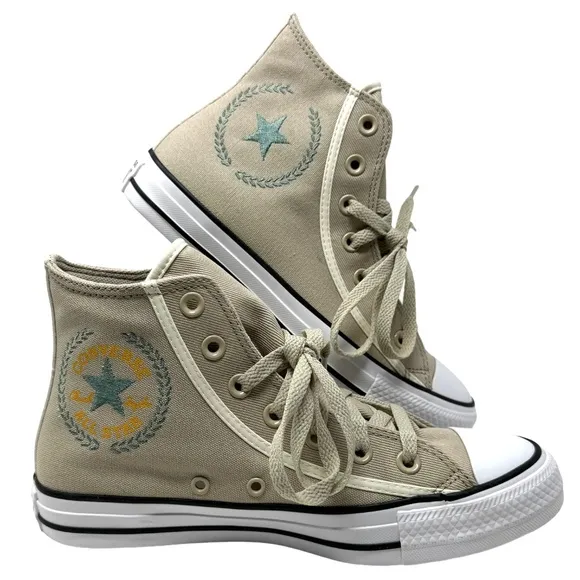 Converse Chuck Taylor High Top Shoes Canvas Beach Stone Men's Size Skate A06574C