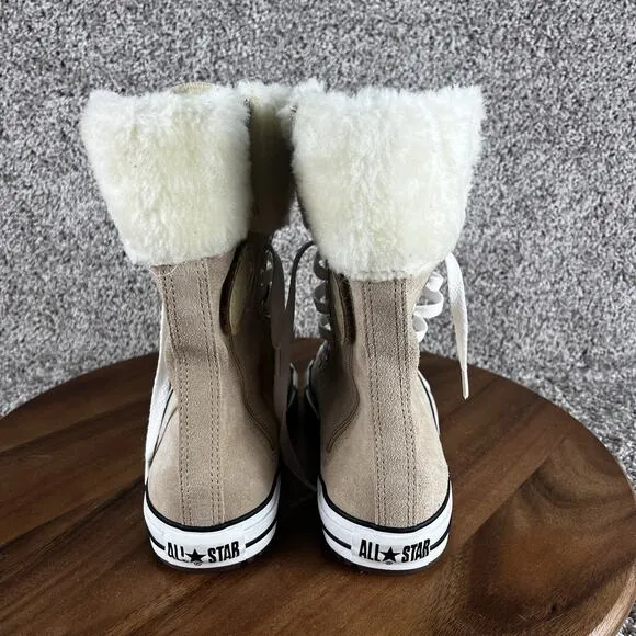 Converse Chuck Taylor Women's Size 7 / Men's 5 Sneakers Fur Cuff Tan Suede Shoes
