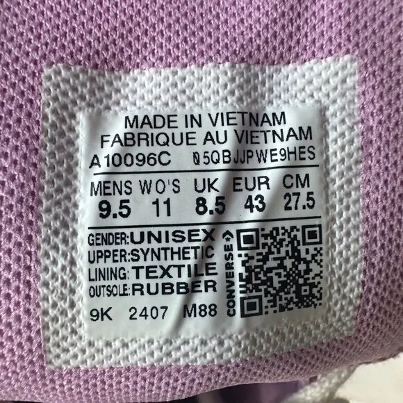 ⭐Converse Run Star Hike Hi Women Shoes Sz 11 Purple Glitter Platform A10096C New