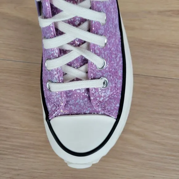 ⭐Converse Run Star Hike Hi Women Shoes Sz 11 Purple Glitter Platform A10096C New