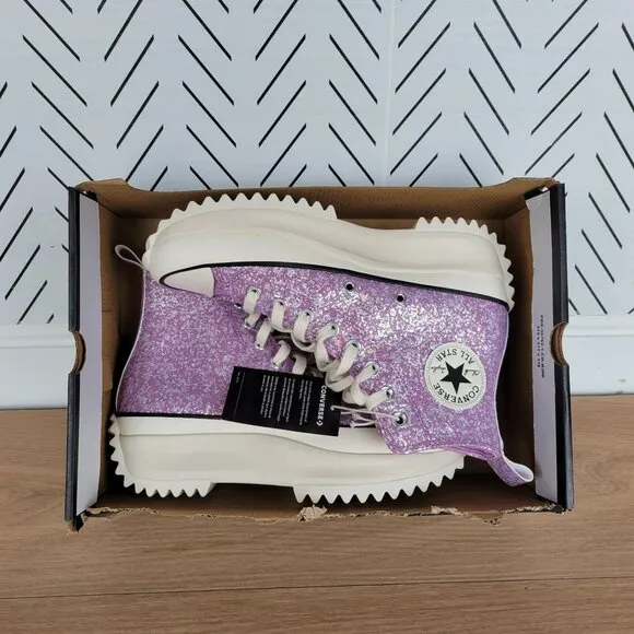 ⭐Converse Run Star Hike Hi Women Shoes Sz 11 Purple Glitter Platform A10096C New