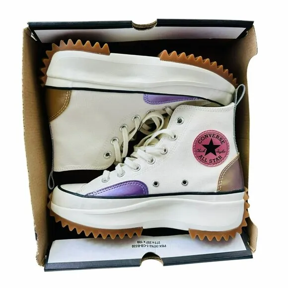 🤩Converse Run Star Hike Platform Chrome Sz 9.5 Women's Shoes Beige A09796C New