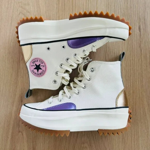 🤩Converse Run Star Hike Platform Chrome Sz 9.5 Women's Shoes Beige A09796C New