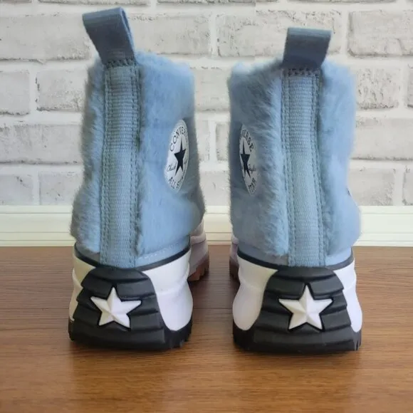 ❤️❤️❤️Converse Run Star Hike Platform Hi Faux Fur Sz 6.5 Men Shoes Blue A13381C