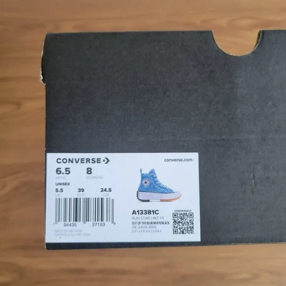 ❤️❤️❤️Converse Run Star Hike Platform Hi Faux Fur Sz 6.5 Men Shoes Blue A13381C
