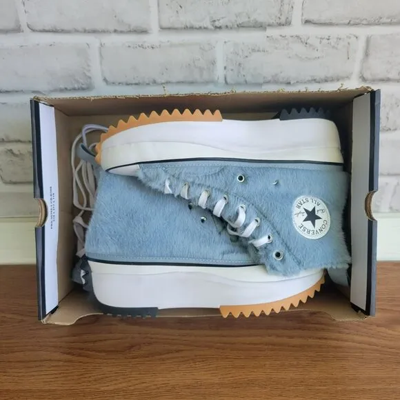 ❤️❤️❤️Converse Run Star Hike Platform Hi Faux Fur Sz 9 Men's Shoes Blue A13381C
