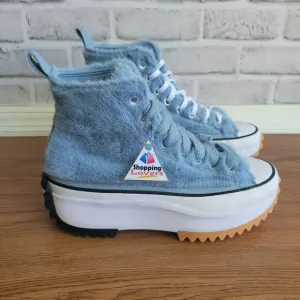 ❤️❤️❤️Converse Run Star Hike Platform Hi Faux Fur Sz 9 Men's Shoes Blue A13381C