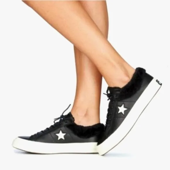 Converse Shoes One Star Ox Faux Fur Sneakers 5 NWB