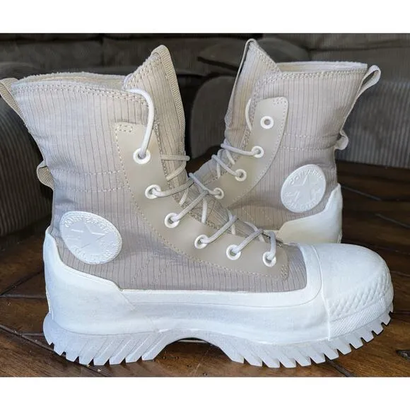 Converse Woman’s Platform Extra High Beige Waterproof Winter Boots Size‎ 8 NIB