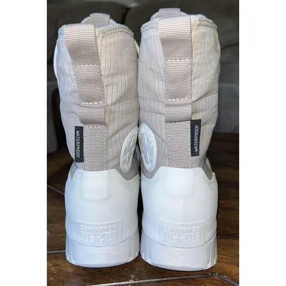 Converse Woman’s Platform Extra High Beige Waterproof Winter Boots Size‎ 8 NIB