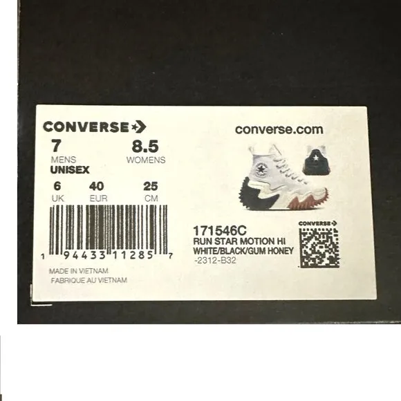 ⭐Converse Women Chunky Shoes 8.5 Run Star Motion CX Platform White 2000s 171546C