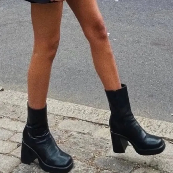 COPY - Steve Madden Fantsie Womens LeatherSquare Toe Mid-Calf Boots Black