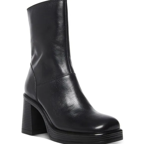 COPY - Steve Madden Fantsie Womens LeatherSquare Toe Mid-Calf Boots Black