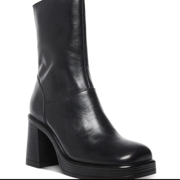 COPY - Steve Madden Fantsie Womens LeatherSquare Toe Mid-Calf Boots Black
