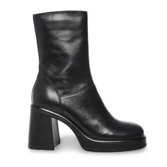 COPY - Steve Madden Fantsie Womens LeatherSquare Toe Mid-Calf Boots Black