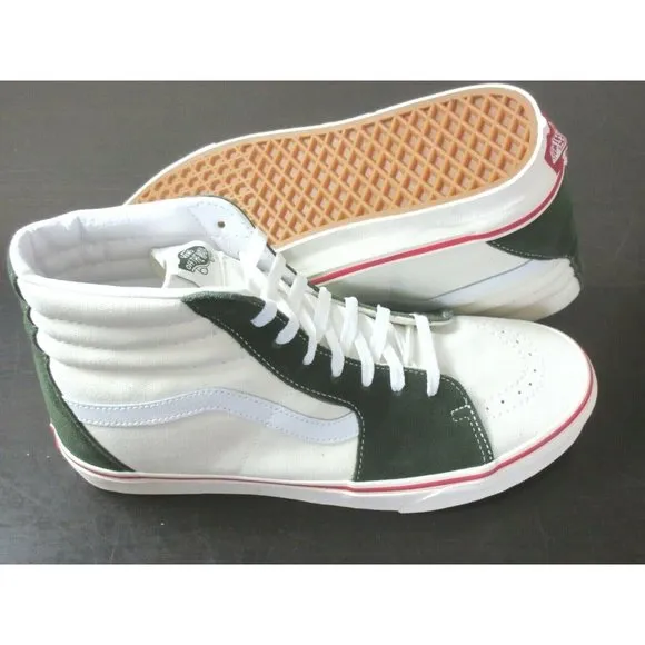 COPY - Vans Sk8-Hi Retro Sport Marshmallow White Kombu Green Skate shoes Size 9…