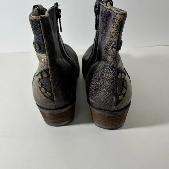 Corral Circle G Ankle Boots Womens 8.5 Purple Brown Star Inlay Studded Leather