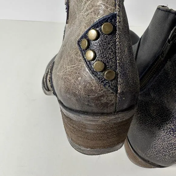Corral Circle G Ankle Boots Womens 8.5 Purple Brown Star Inlay Studded Leather