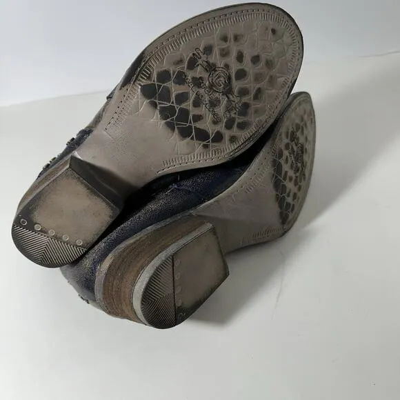 Corral Circle G Ankle Boots Womens 8.5 Purple Brown Star Inlay Studded Leather