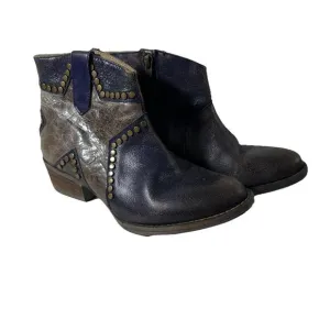 Corral Circle G Ankle Boots Womens 8.5 Purple Brown Star Inlay Studded Leather