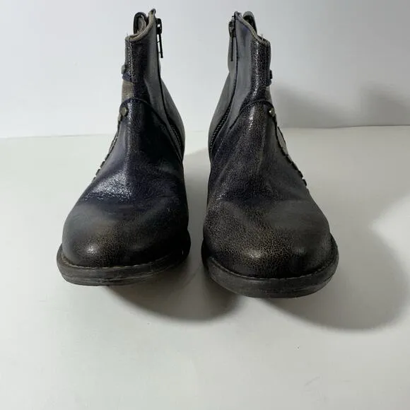 Corral Circle G Ankle Boots Womens 8.5 Purple Brown Star Inlay Studded Leather