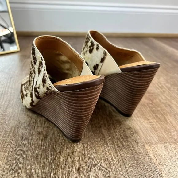 Corso Como Dyed Real Calf Fur Wedge Shoes