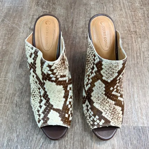 Corso Como Dyed Real Calf Fur Wedge Shoes