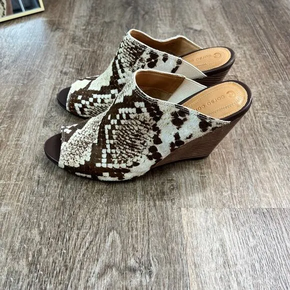 Corso Como Dyed Real Calf Fur Wedge Shoes