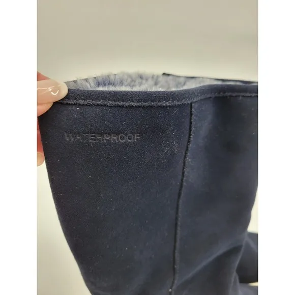 Cougar Blue Waterproof Vail Suede Faux Fur Blue Platform boots 7