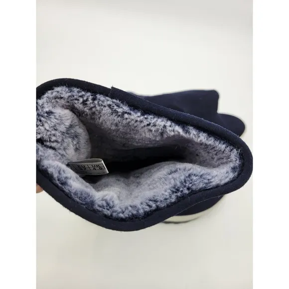 Cougar Blue Waterproof Vail Suede Faux Fur Blue Platform boots 7