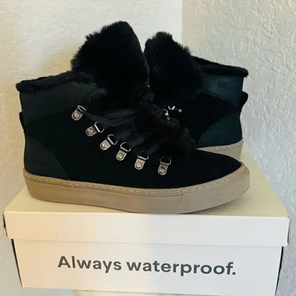 Cougar Daniel Faux Fur Trim Waterproof Arctic Boot Bootie, Black, Size 8, NWT