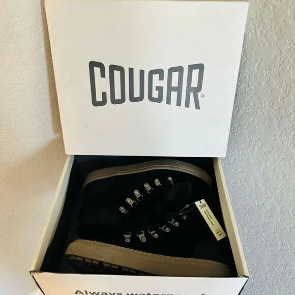 Cougar Daniel Faux Fur Trim Waterproof Arctic Boot Bootie, Black, Size 8, NWT