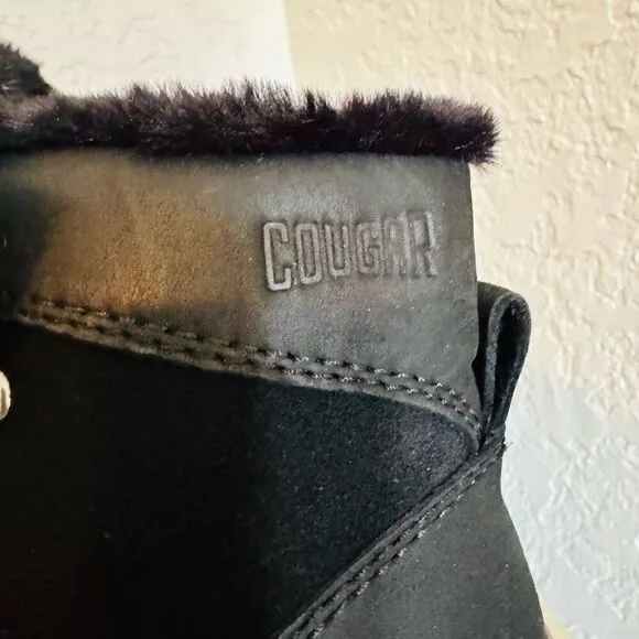 Cougar Daniel Faux Fur Trim Waterproof Arctic Boot Bootie, Black, Size 8, NWT