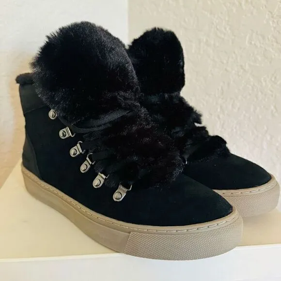 Cougar Daniel Faux Fur Trim Waterproof Arctic Boot Bootie, Black, Size 8, NWT