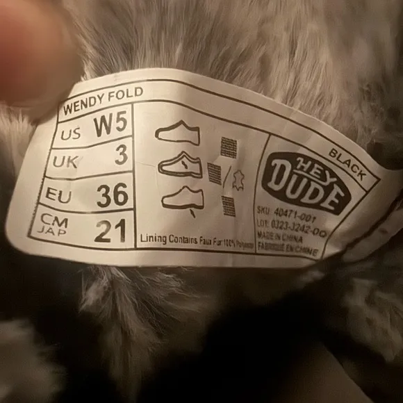 Cozy Black and Gray Fur-Lined Hey Dude Shoes