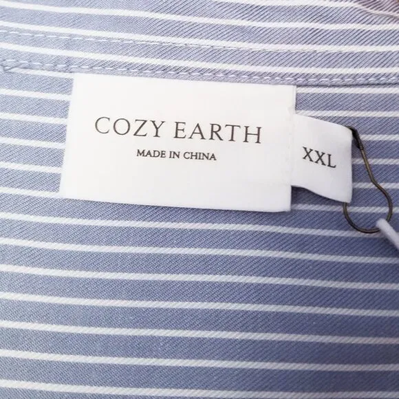 Cozy Earth Men's XXL Coastal Comfort Short Sleeve Button Down Shirt Linen $150