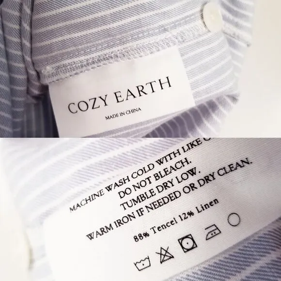 Cozy Earth Men's XXL Coastal Comfort Short Sleeve Button Down Shirt Linen $150