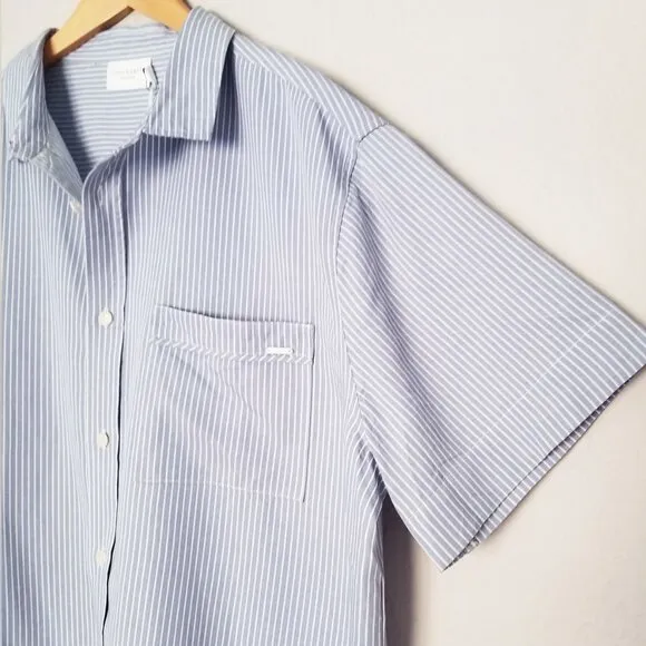 Cozy Earth Men's XXL Coastal Comfort Short Sleeve Button Down Shirt Linen $150