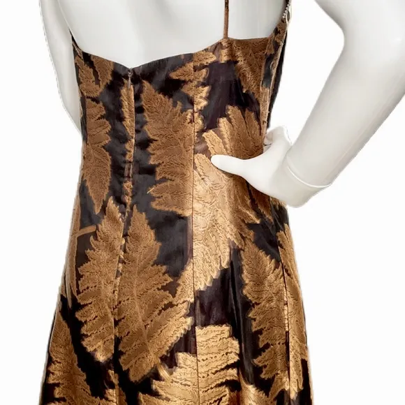 CREATURES OF THE WIND From the Runway Bronze Metallic Party Dress w Crystals 4