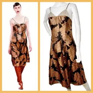 CREATURES OF THE WIND From the Runway Bronze Metallic Party Dress w Crystals 4