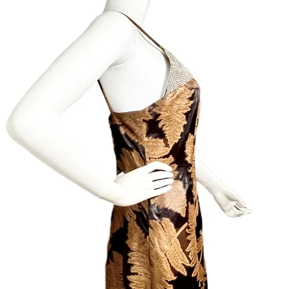 CREATURES OF THE WIND From the Runway Bronze Metallic Party Dress w Crystals 4