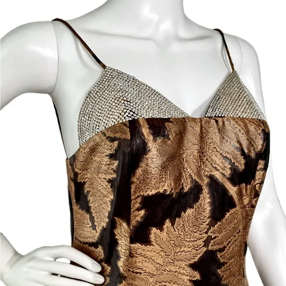 CREATURES OF THE WIND From the Runway Bronze Metallic Party Dress w Crystals 4