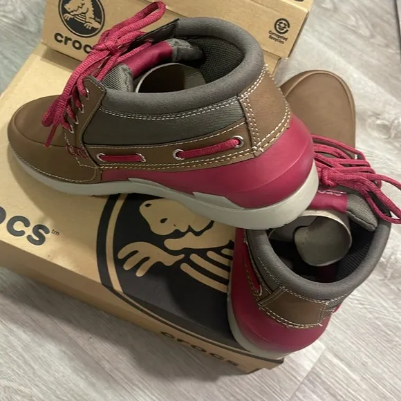 Crocs Beach line Boat Chukka Hazelnut Brick Red Men’s Shoes Sz 10 NWT
