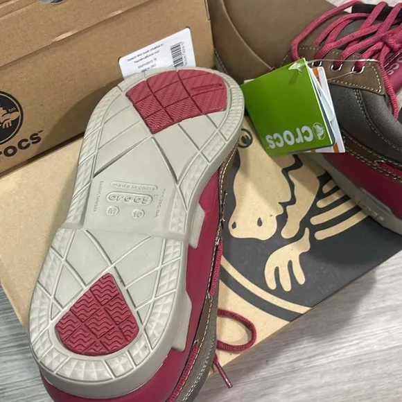 Crocs Beach line Boat Chukka Hazelnut Brick Red Men’s Shoes Sz 10 NWT