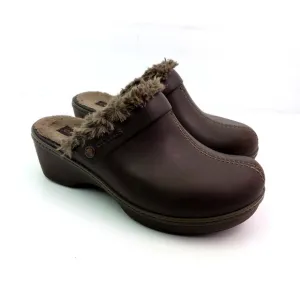 Crocs Cobbler Eva Womens Size 8 Brown Faux Fur Lined Slip On Clog Shoes 11552