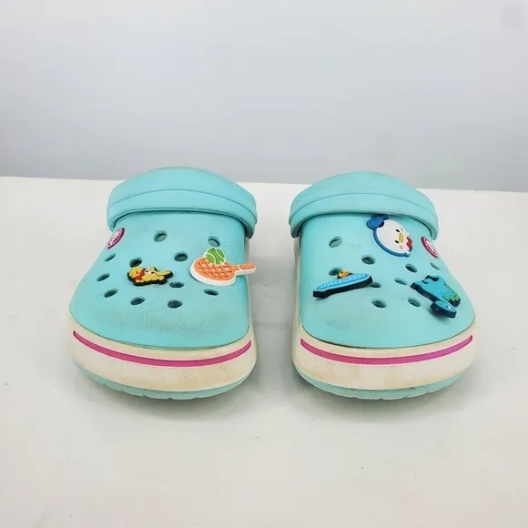 Crocs Crocband Clogs Junior 3 Shoes Rubber Slingback Casual Beach Baby Blue