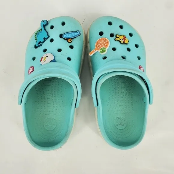 Crocs Crocband Clogs Junior 3 Shoes Rubber Slingback Casual Beach Baby Blue